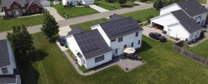 Solar panels installed on the roof of a home