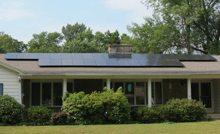 Solar customer house with panels