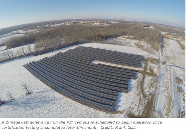 Solar array in snow