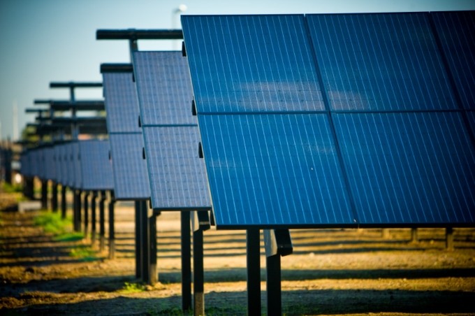 Row of solar panels