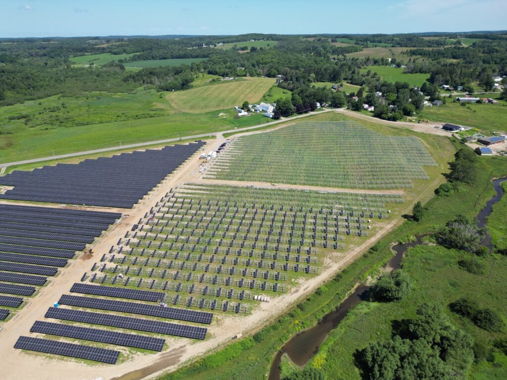 expansive solar farm with high quality arrays customized to the space